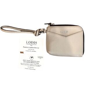 NWT Lodis Gray, Multipocket. See Through Outer ID Pocket, Leather Wristlet